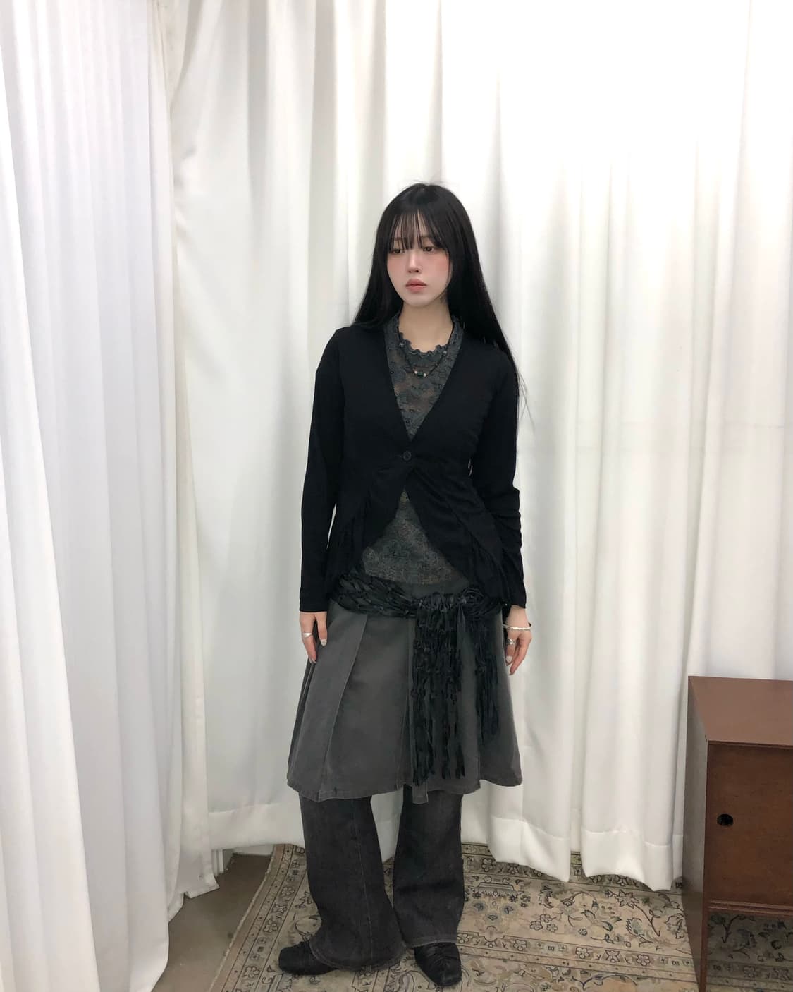 블랙 프릴 가디건 상품이미지4