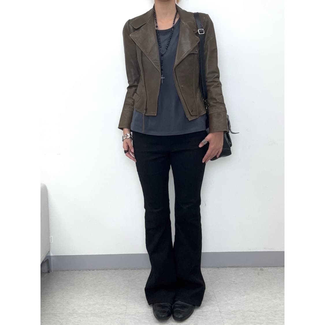 빈티지 브라운 리얼 레더 자켓 락시크 상품이미지5