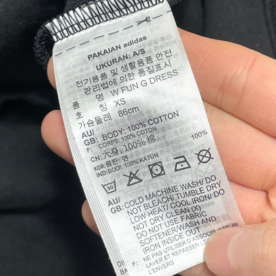 아디다스 삼각로고 블랙 반팔 롱원피스 여성XS 상품이미지5