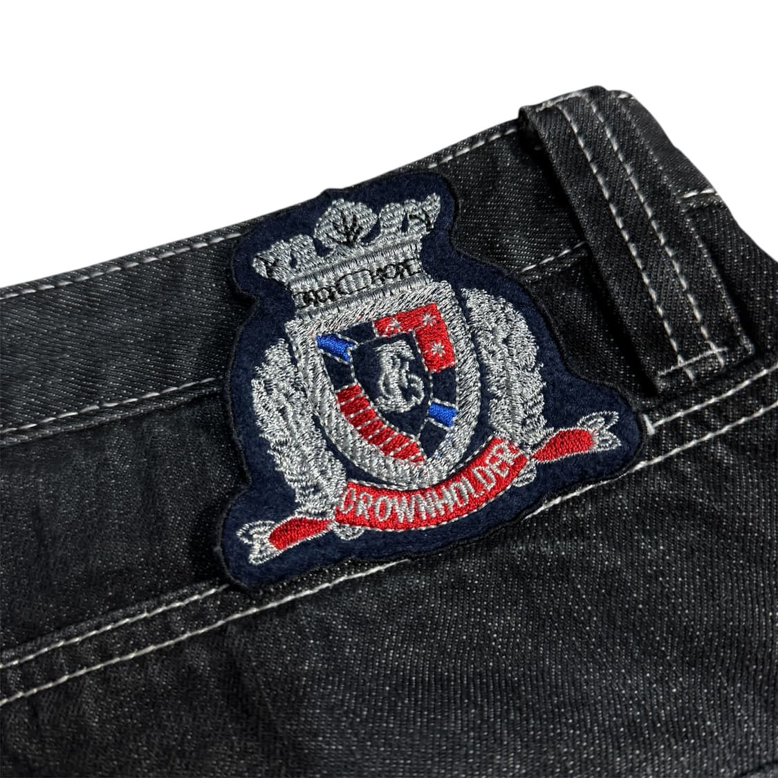 크라운홀더 올드스쿨 쿠지맛 자수 흑청 데님팬츠 상품이미지4