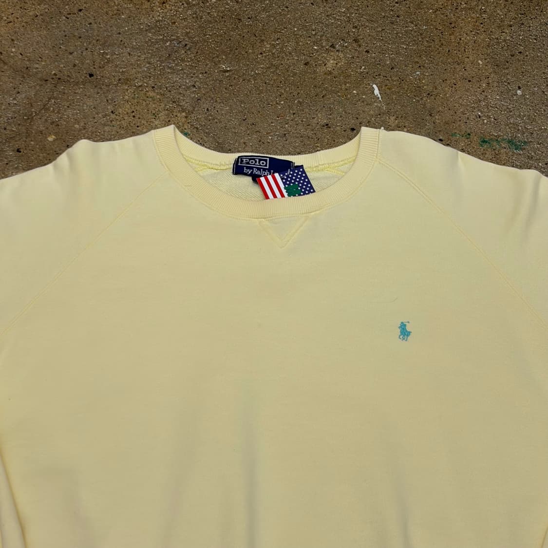 90s 미국 빈티지 폴로랄프로렌 헤비코튼 연노랑 맨투맨 상품이미지3