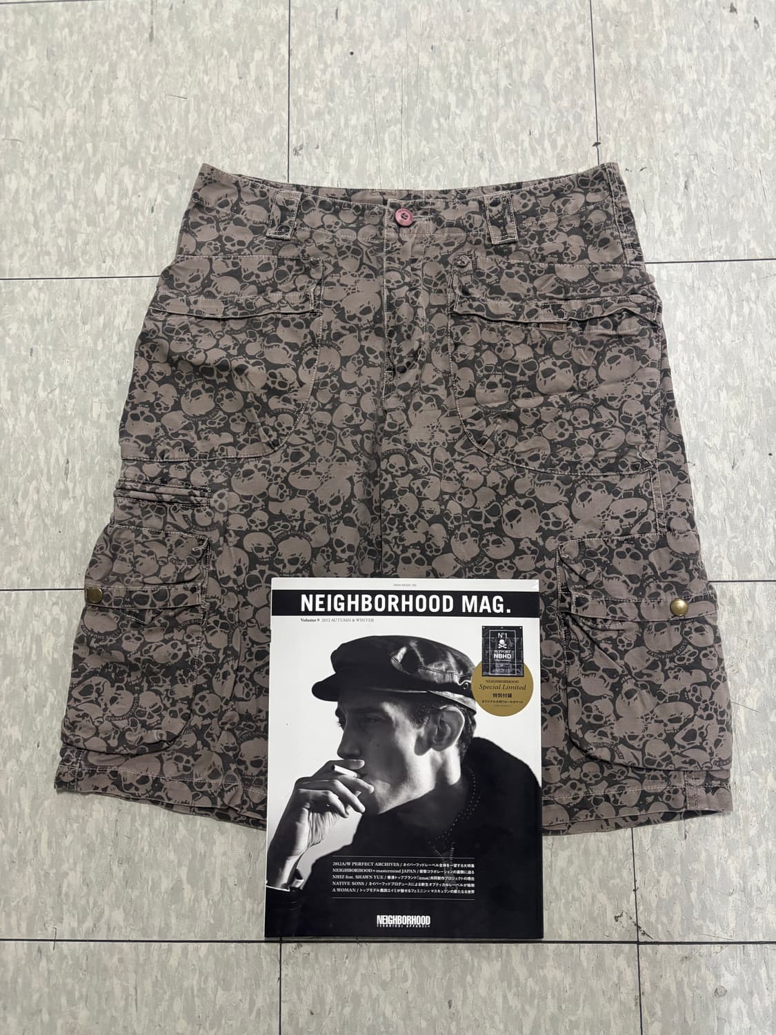 네이버후드 06 아카이브 스컬프린트 카고바지 상품이미지2