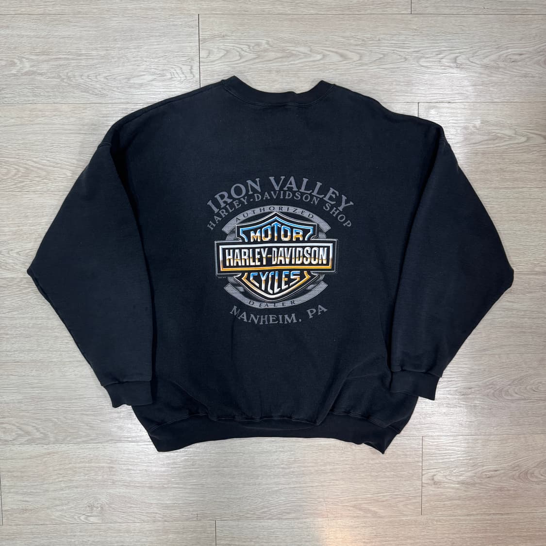 할리데이비슨 블랙 맨투맨 티셔츠 상품이미지2