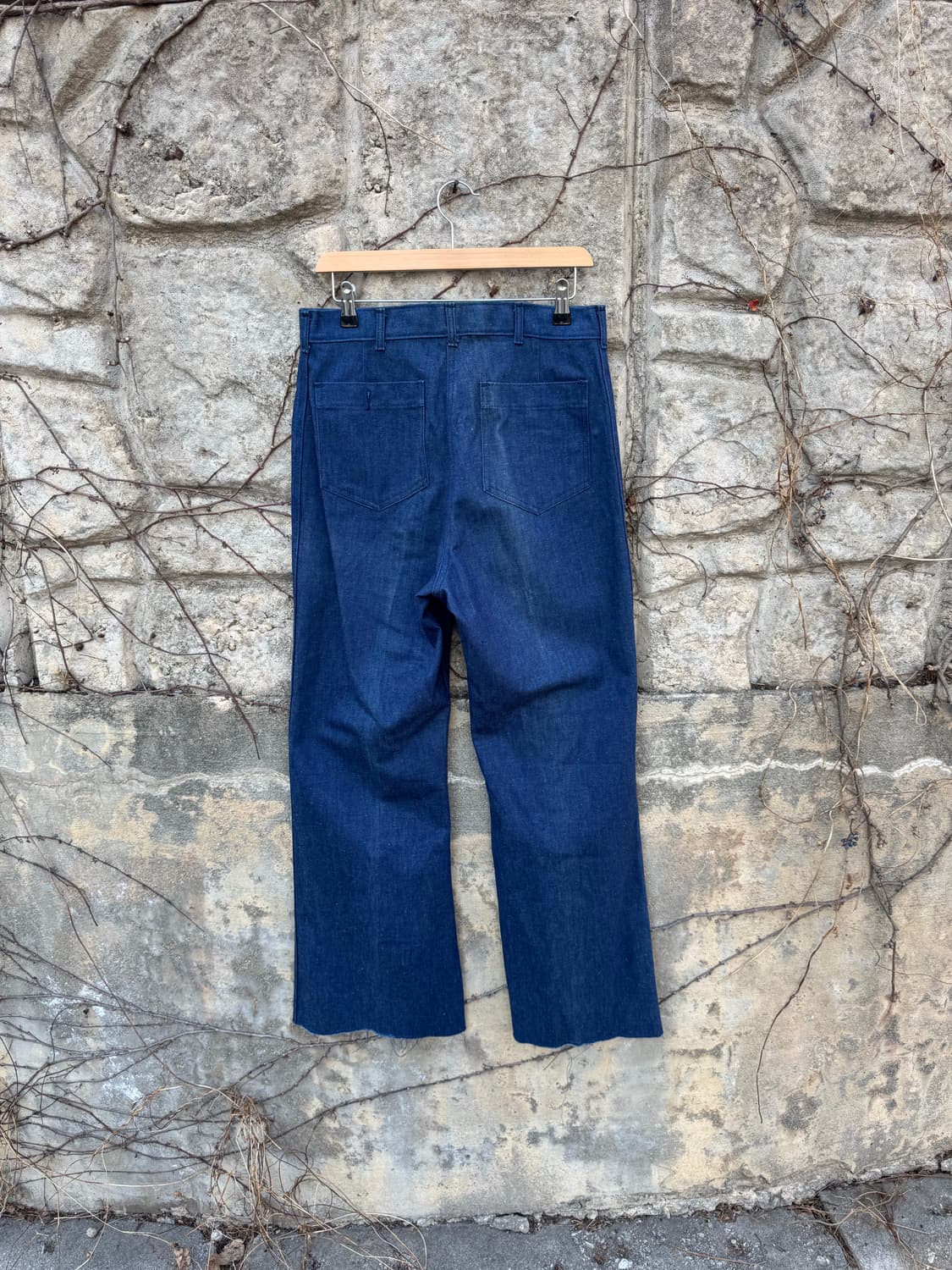 80s 미군 미해군 오리지널 usn 벨바텀 덩가레 세일러 데님 팬츠 상품이미지2