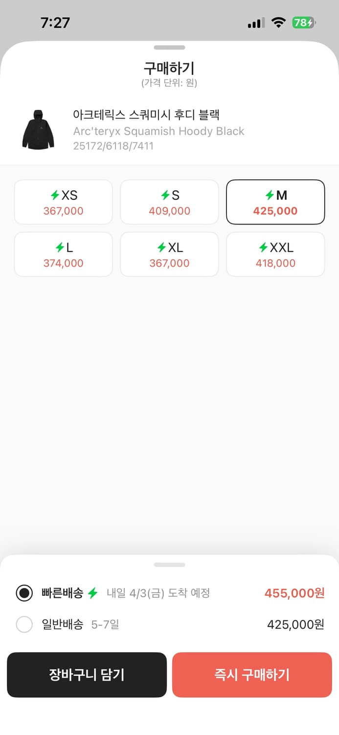 아크테릭스 스퀴미시 새상품 상품이미지2