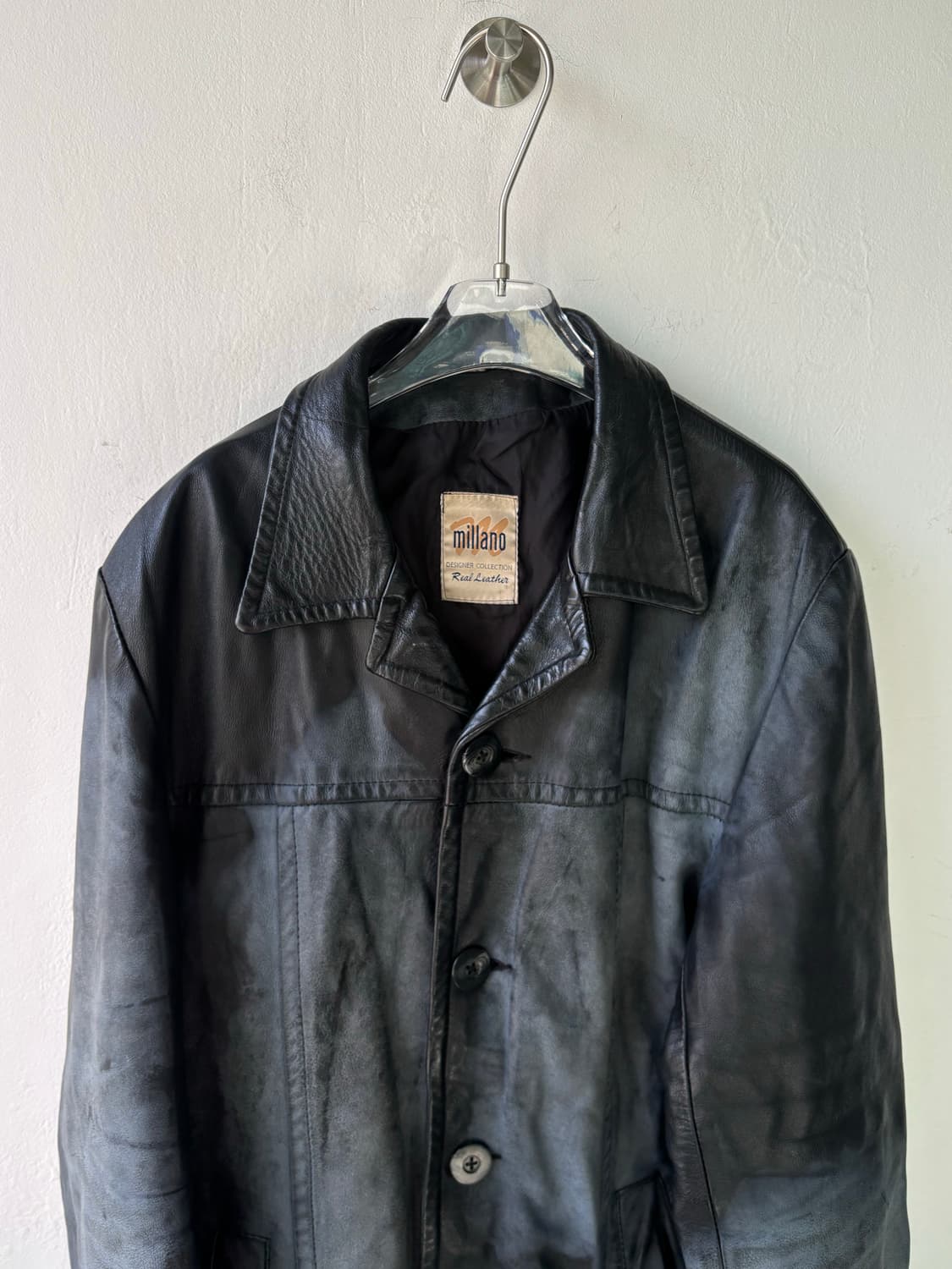 90s 이탈리안 레더 카코트  상품이미지2