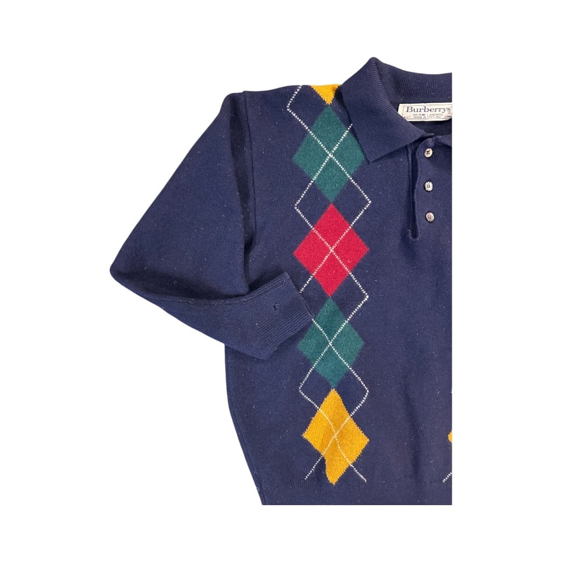 버버리 아가일 니트 폴로 셔츠 M 상품이미지4