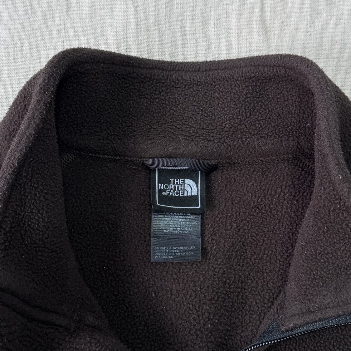 노스페이스 해외판 브라운 배색 플리스 반집업 L 상품이미지6