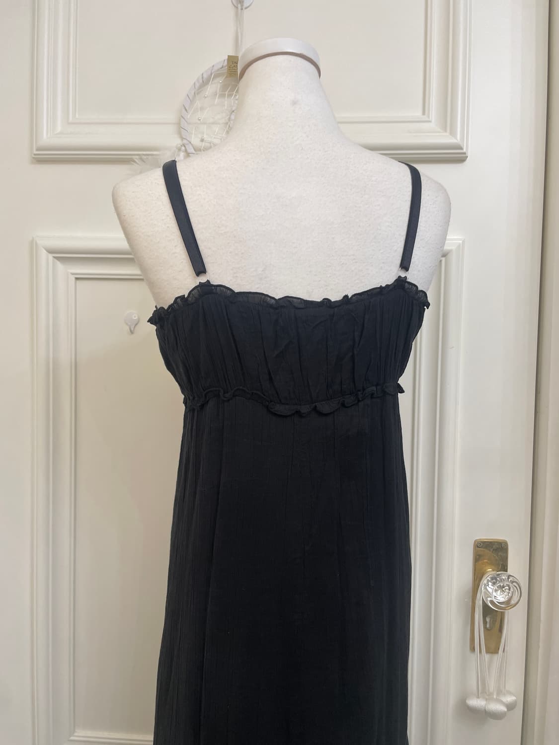 black ruffle shirring maxi opc 상품이미지4