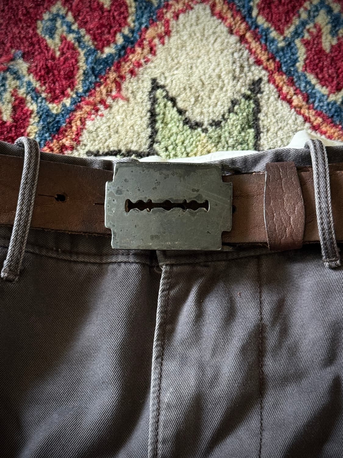 Razor Blade Buckle bar fly 레더벨트 상품이미지1