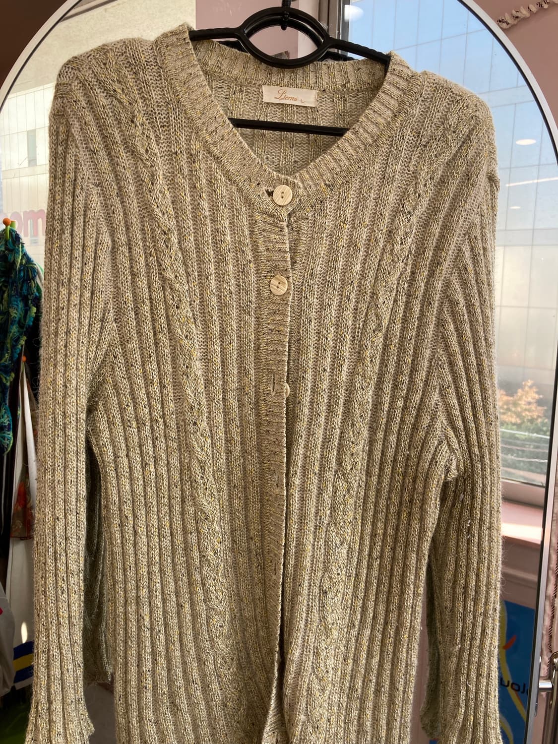 에스닉 오트밀 가디건 니트 상품이미지2