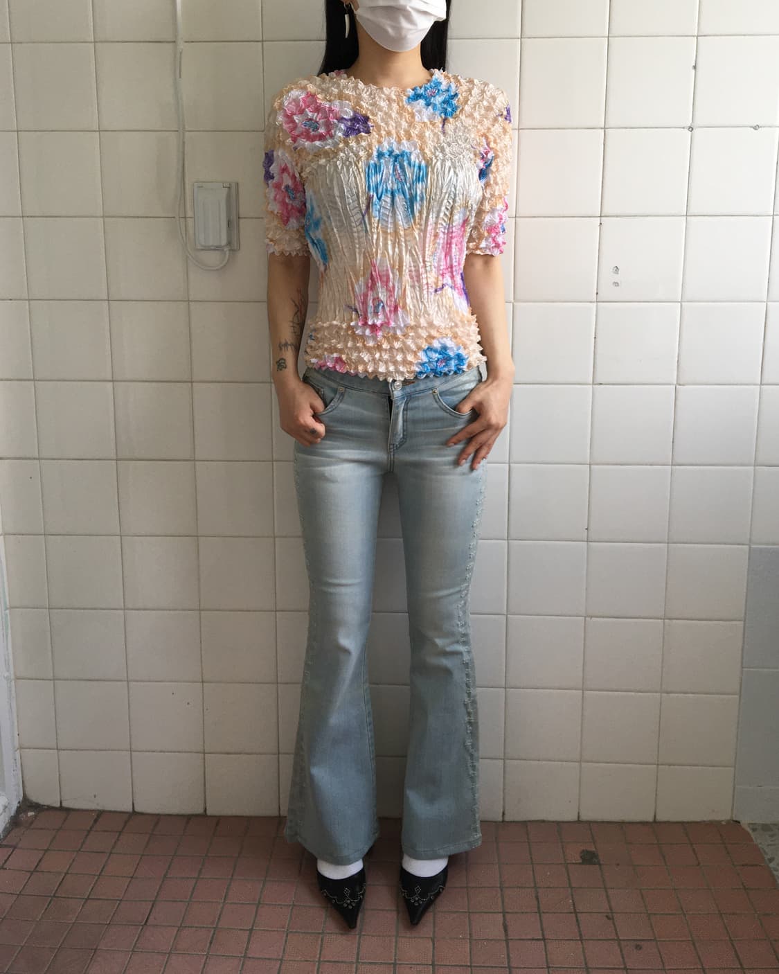 Pleats popcorn top 상품이미지4