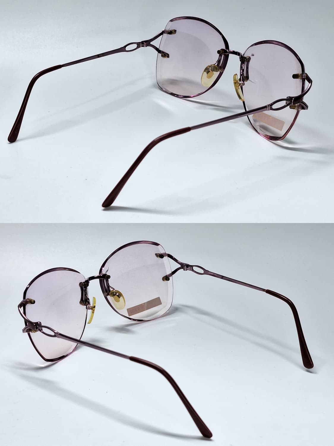 00s 일본제 빈티지 데드스톡 미사용/핑크톤 무테 선글라스 겸 안경테 상품이미지7