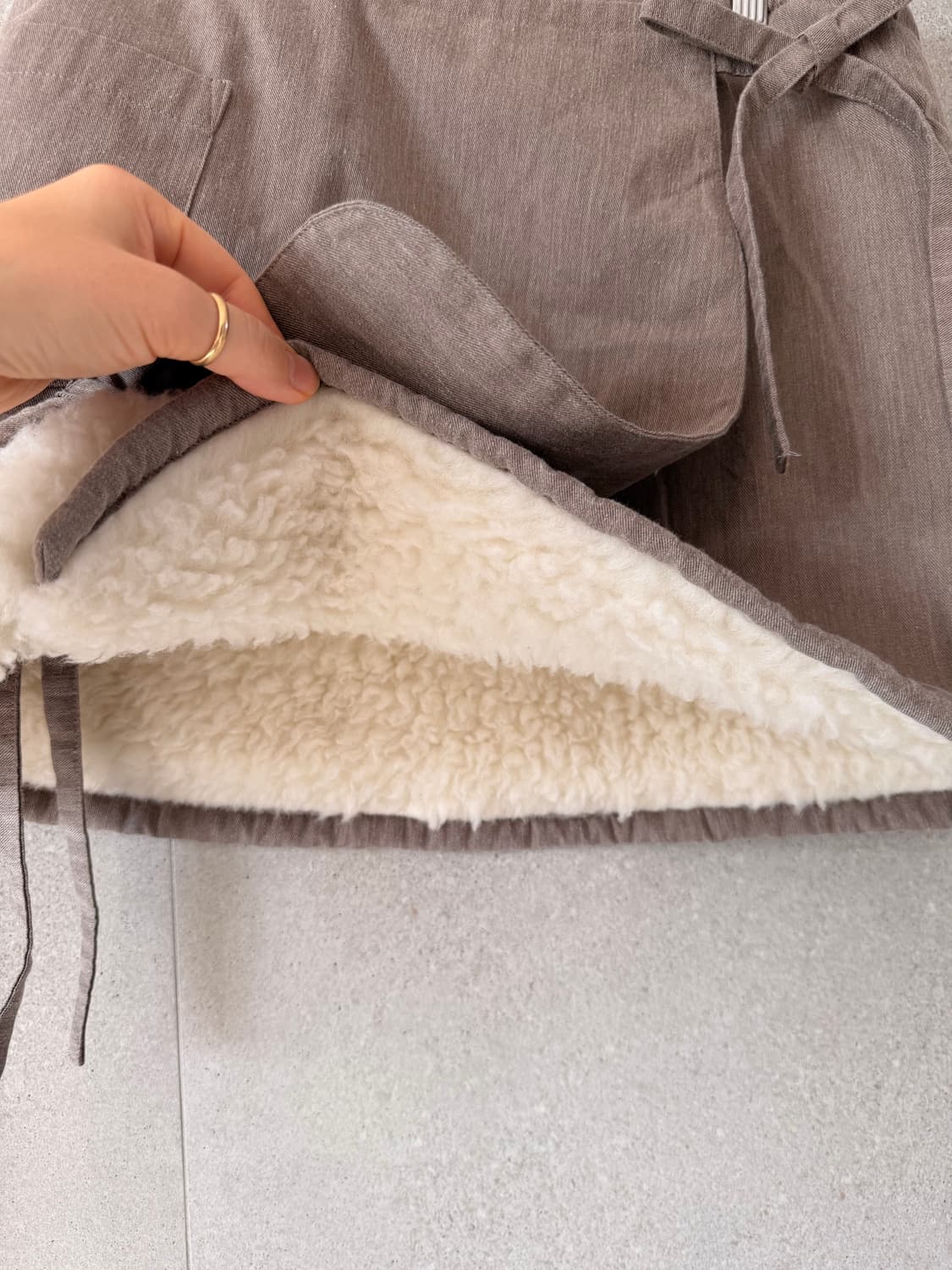 겨울 미니 리얼 양털100  랩 스커트 상품이미지3