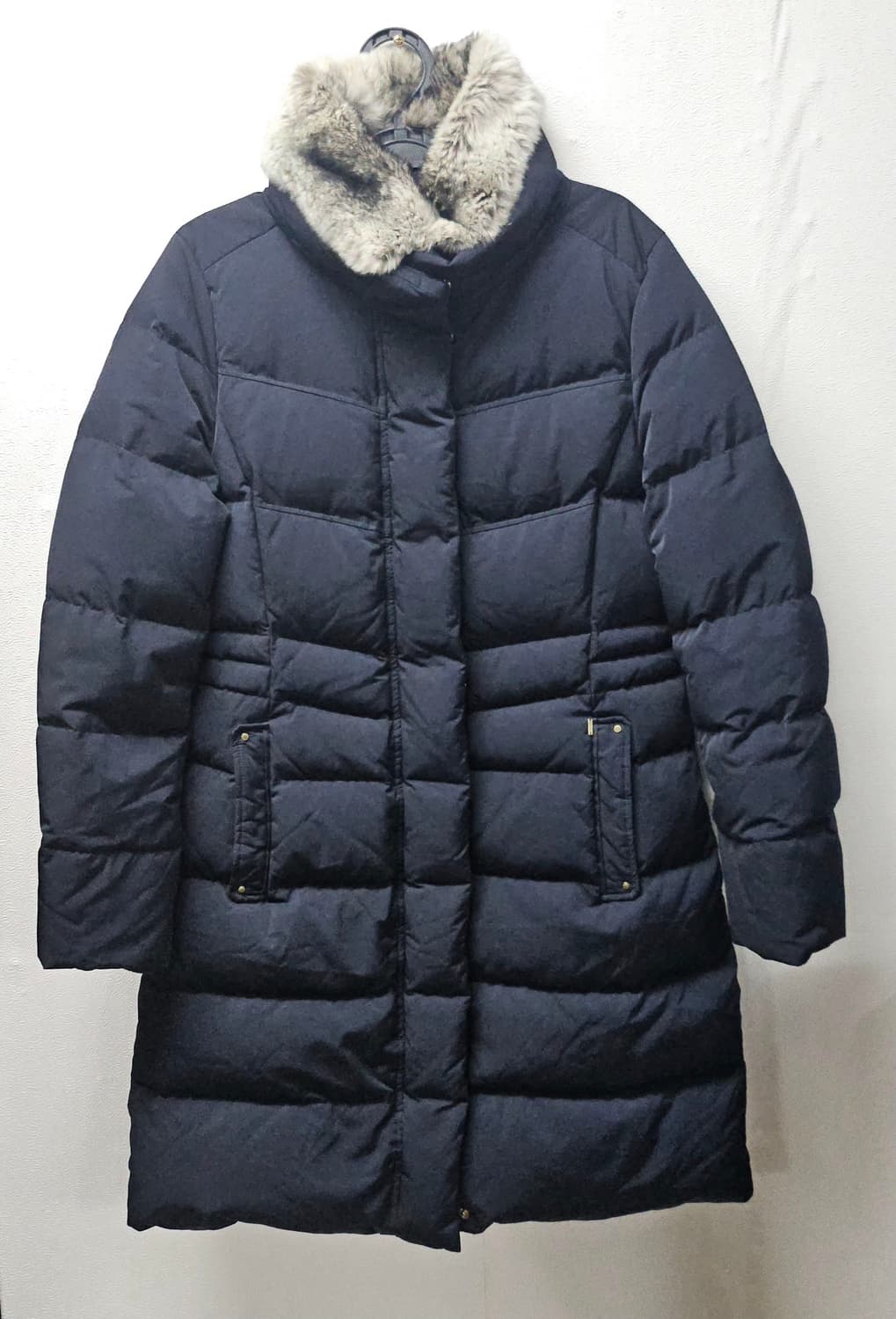 헤지스 모피  구스 패딩 90  진네이비 상품이미지1