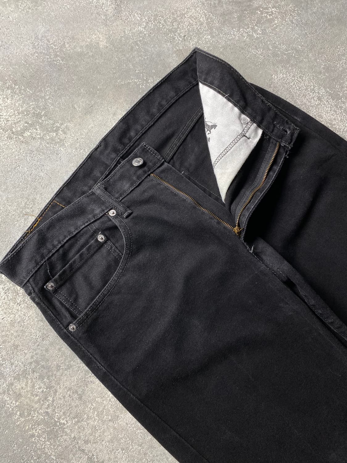 [32-33] Levi's 505 리바이스 흑청 컷오프 크롭 데님팬츠 상품이미지6