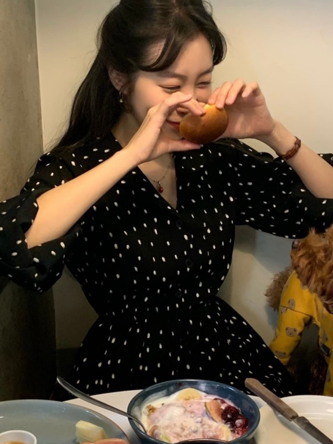 스키니피그 달링 도트 플라워 롱원피스 상품이미지2