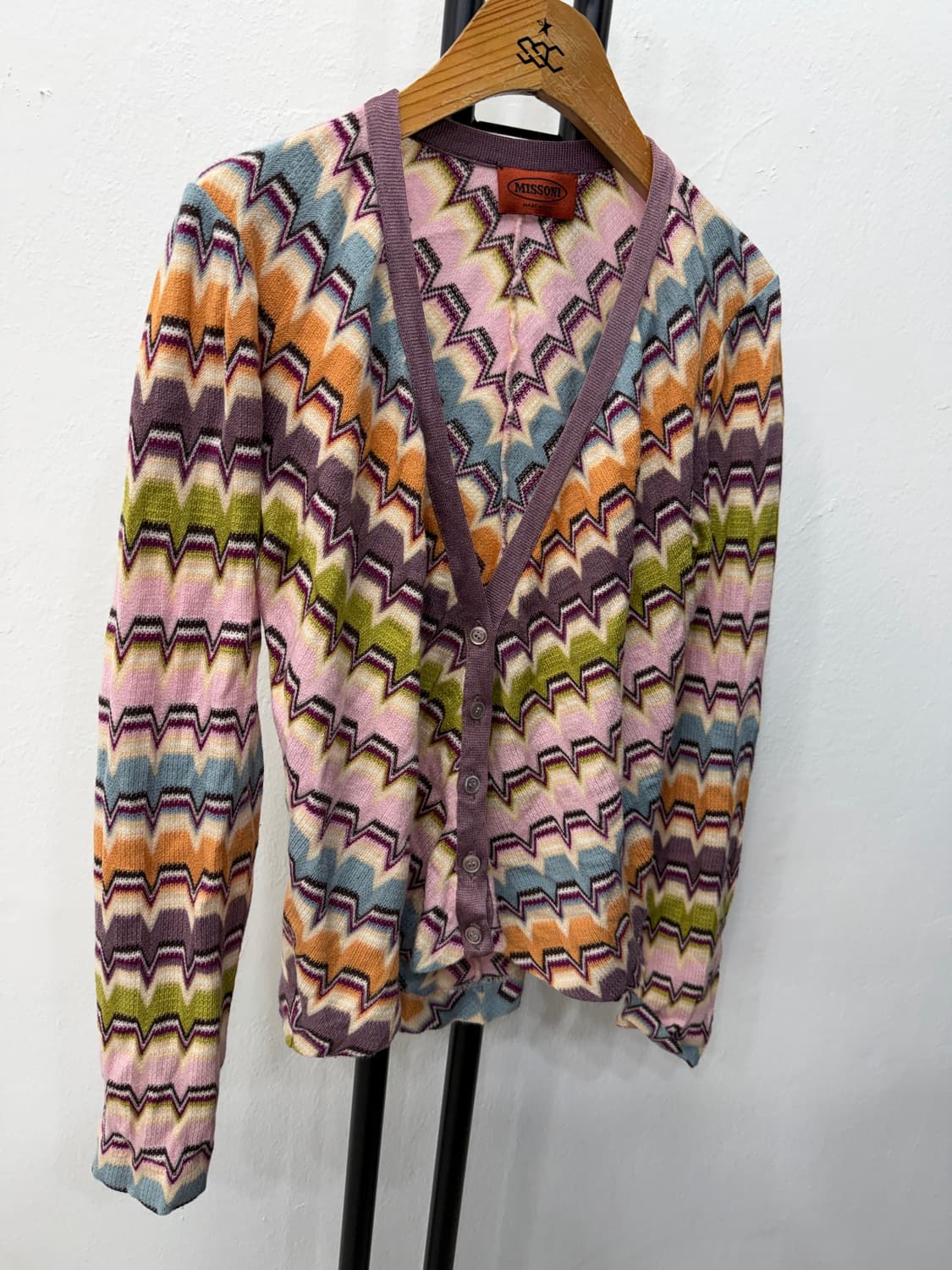정품) 미쏘니 지그재그 패턴 여성 가디건 42 상품이미지2