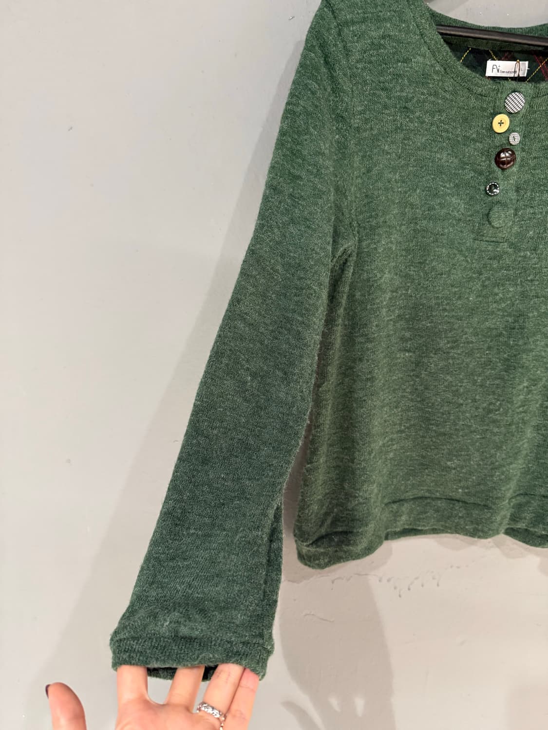 kawaii button detail knit sleeve 상품이미지6