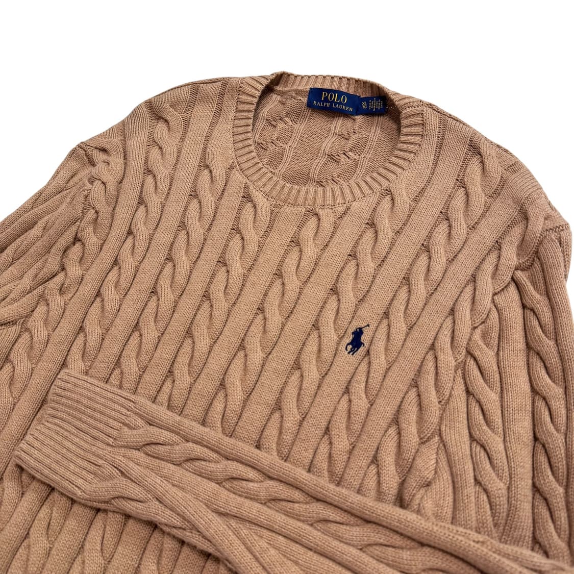 신형 폴로 랄프로렌 베이지 꽈배기 면니트 상품이미지1