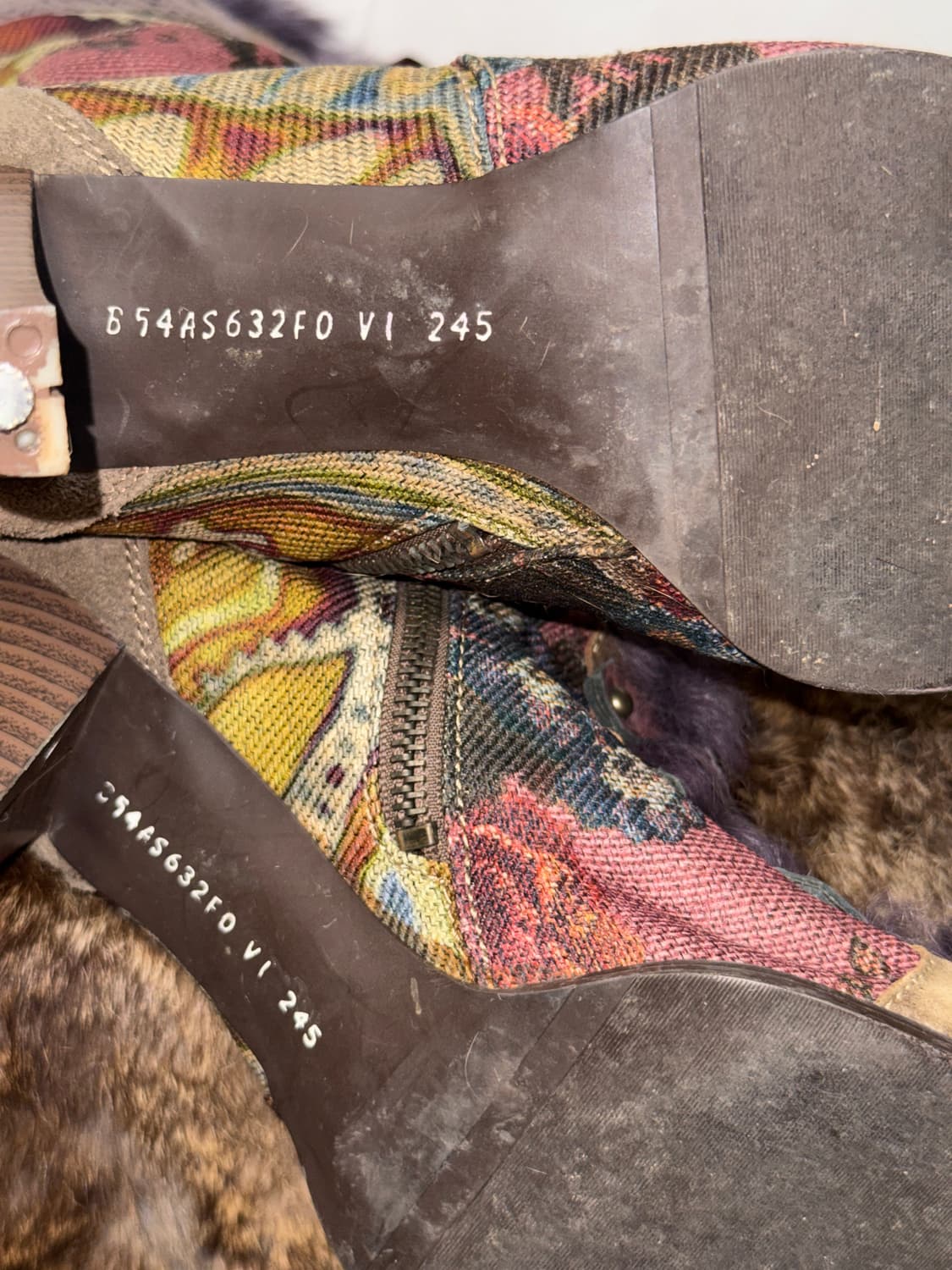 BNX jacquard fur trimming laceup boots 상품이미지8