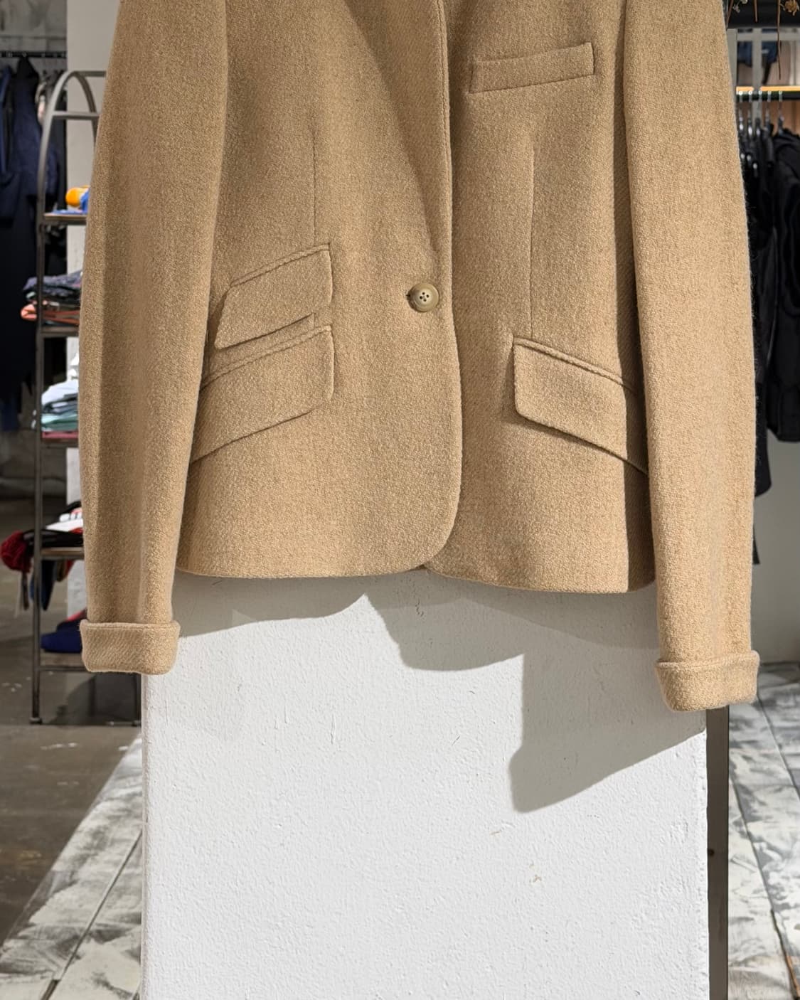 랄프로렌 베이지 울 넥 버튼 롤업 슬리브 자켓 상품이미지5