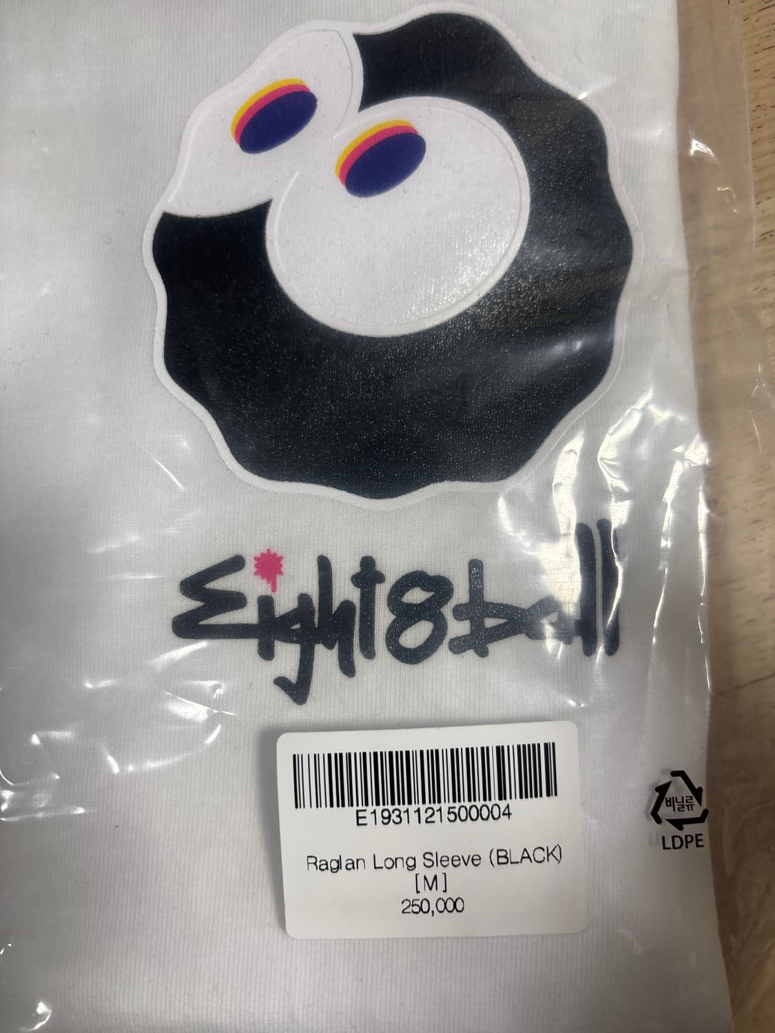 (새제품)Eight8ball 에잇팔볼 래글런 롱 슬리브 티셔츠 M(100 상품이미지5
