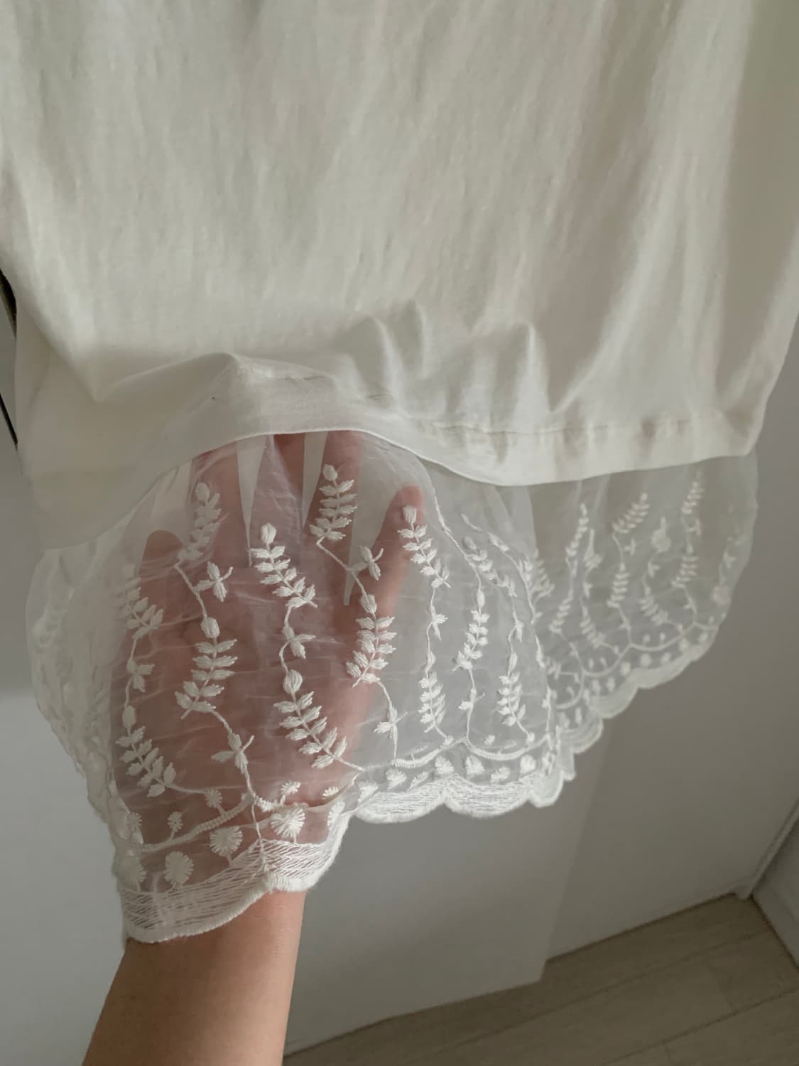 레이스 오간자 슬리브리스 상품이미지5