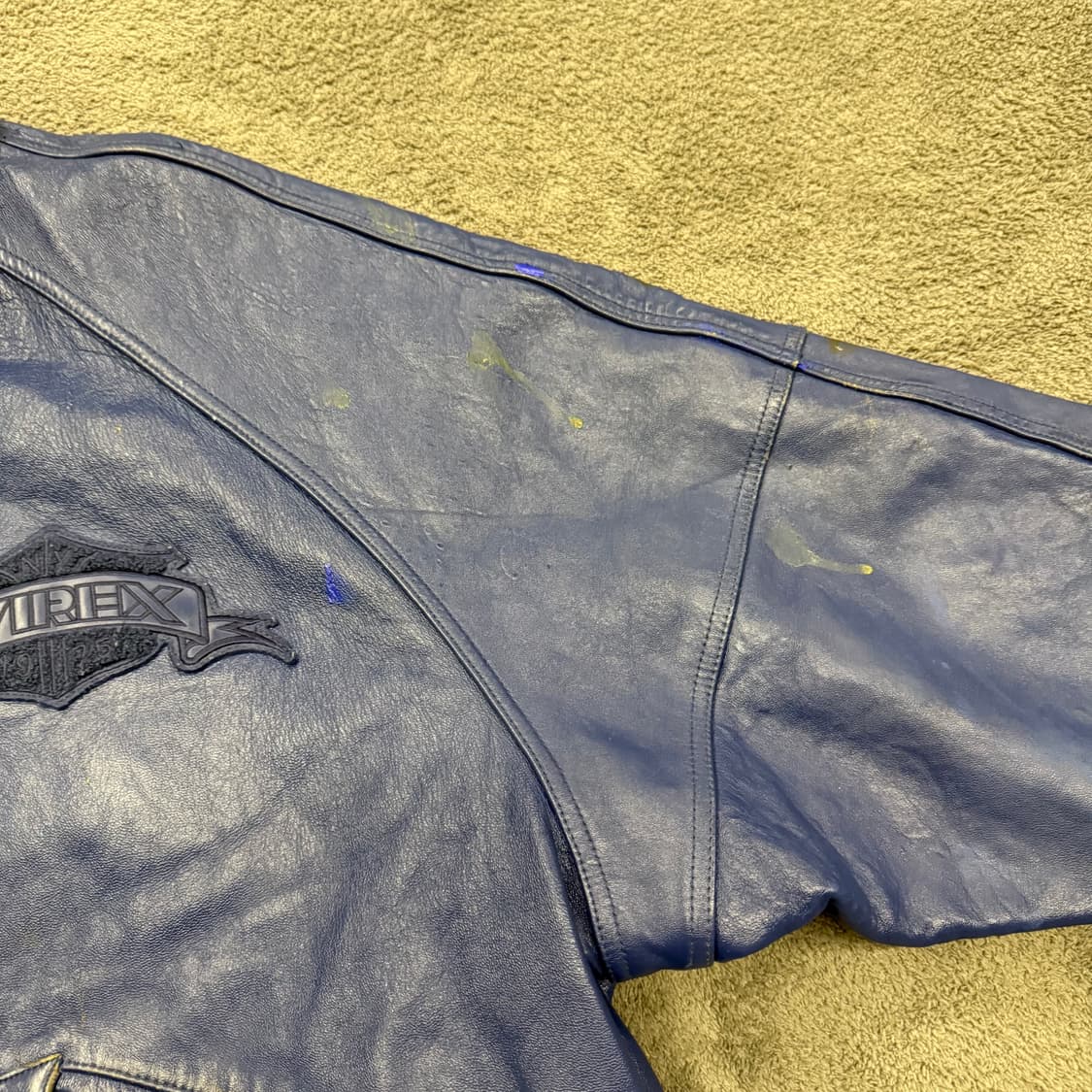 [ 정품/3XL ] 90s 아비렉스 USA 빈티지 레더 바시티 자켓 상품이미지7
