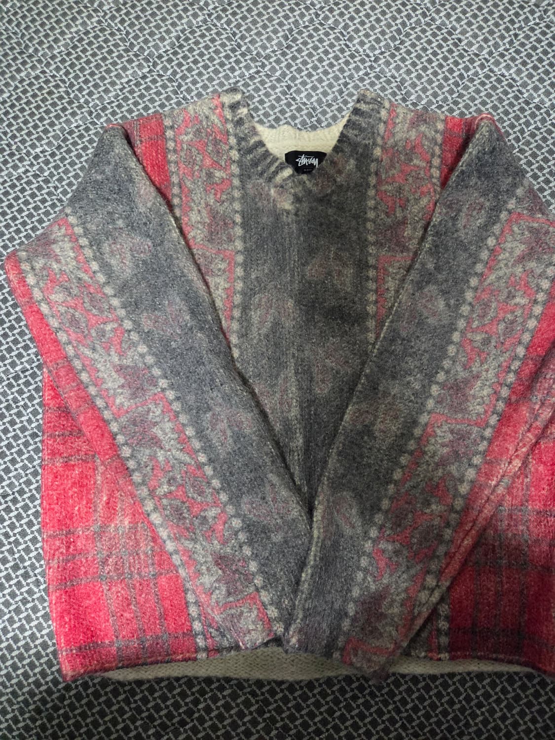 스투시 믹스드 프린트 알파카 스웨터 멀티 XL 상품이미지6