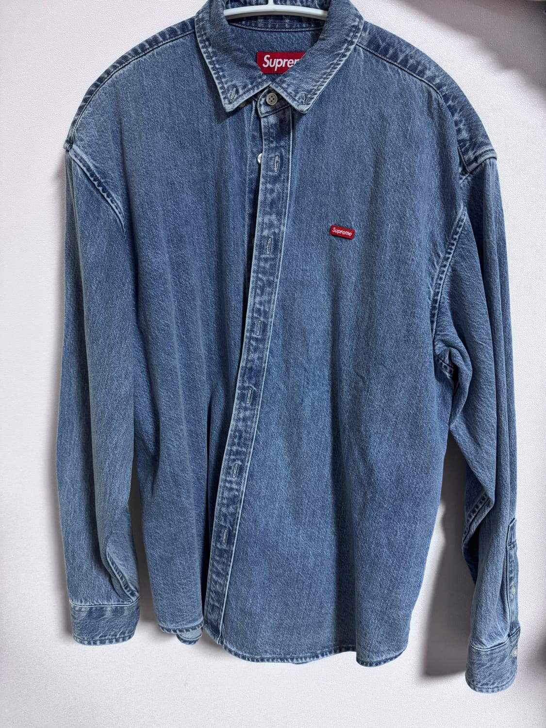 슈프림 스몰 박스 데님 셔츠 워시드 인디고 상품이미지1