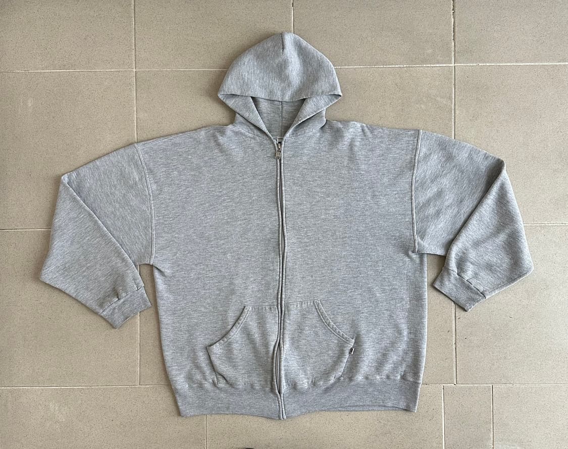 90s 빈티지 러셀 후드집업 그레이 XXL 상품이미지1