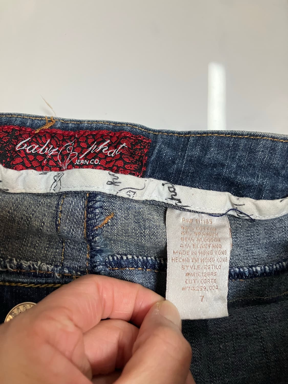 Babt Phat 베이비 펫 2000s Y2K 부츠컷 다크워시 청바지  상품이미지5