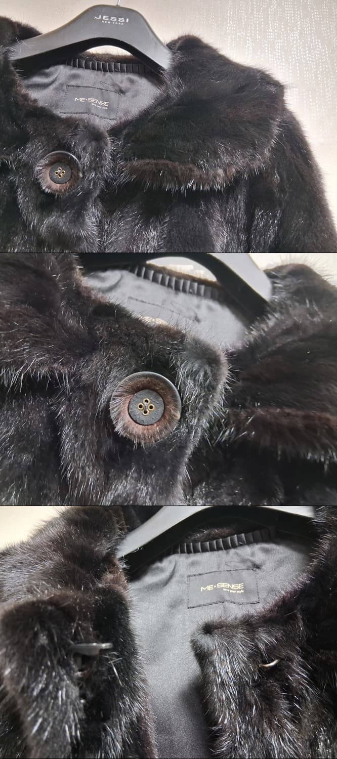 ME SENSE 여성 검정 밍크코트 7부소매 검정밍크반코트 최고의컨디션  상품이미지4