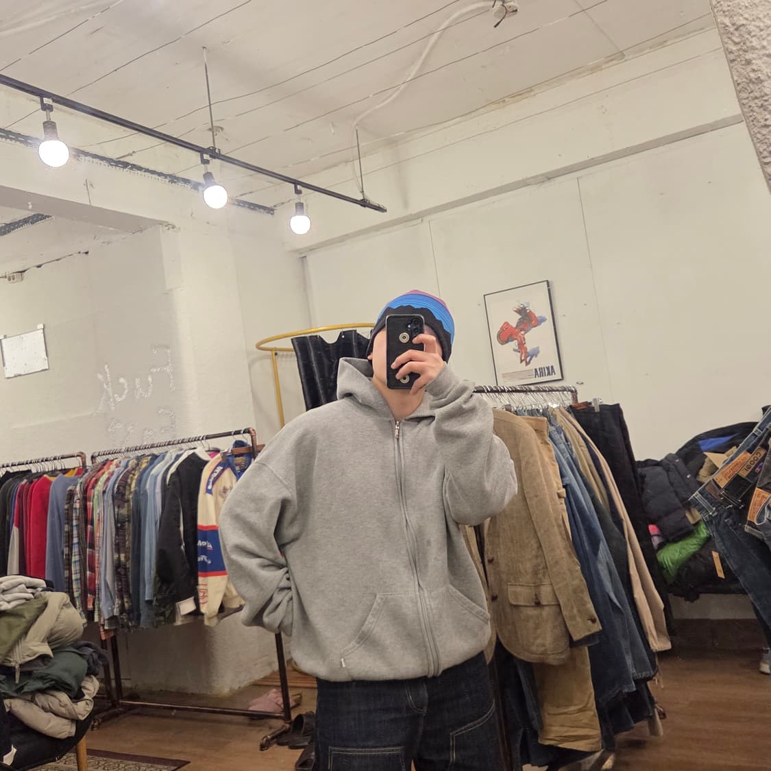 90s 빈티지 러셀 후드집업 그레이 XL 상품이미지9