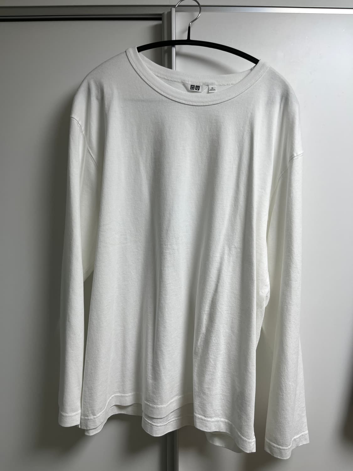 유니클로 u 워시코튼크루넥T 긴팔 블랙 화이트 일괄 상품이미지2