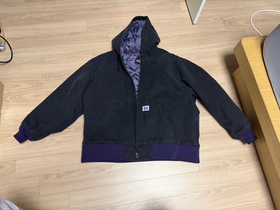 [M] 니들스 16oz 코튼 캔버스 지퍼 워크 후디 블랙 / NS158 상품이미지1