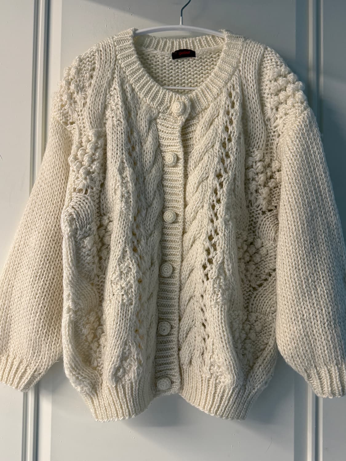 일본빈티지 화이트 꽈배기 니트가디건 상품이미지6