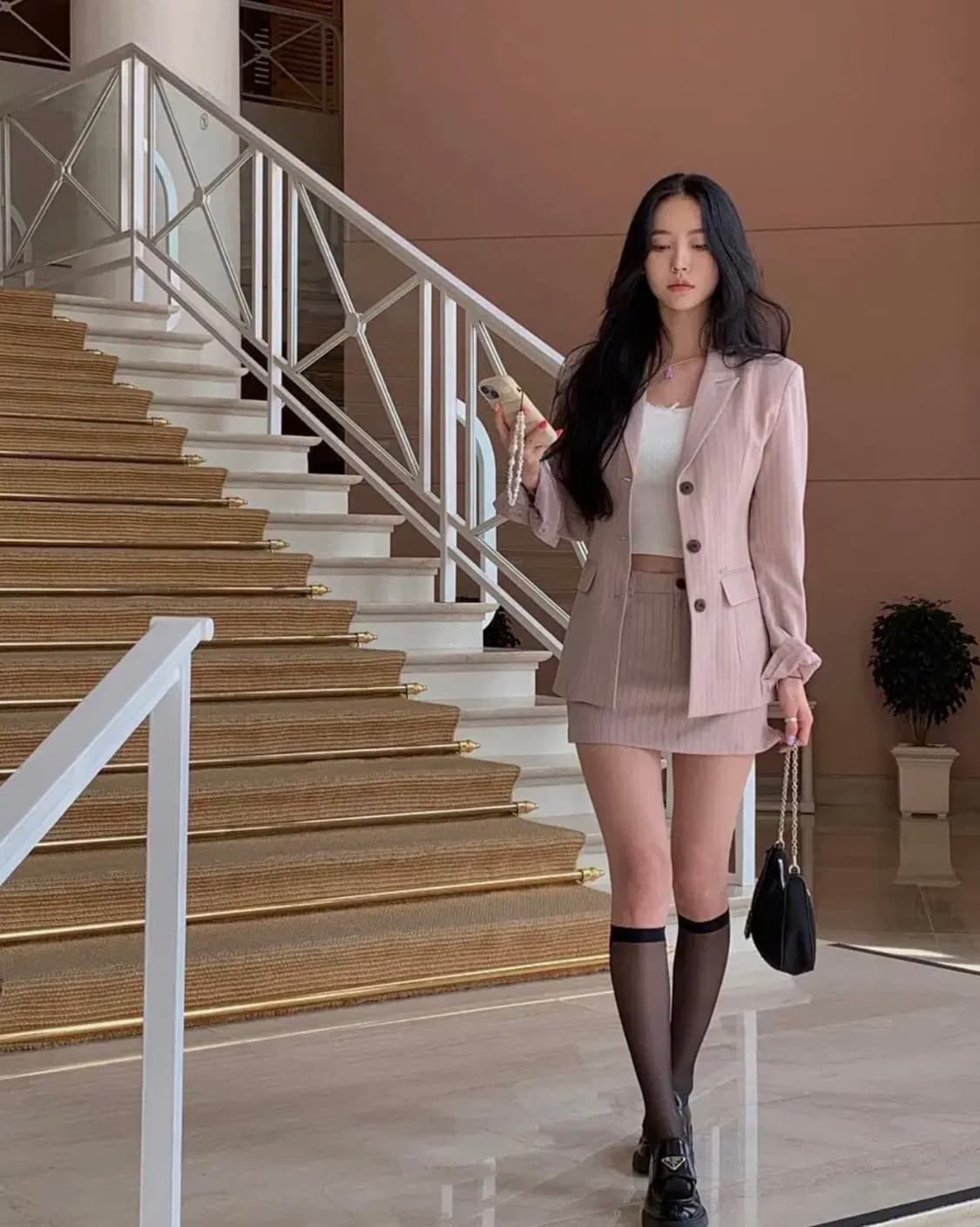 페일제이드 스트라이프 투피스 셋업 (핑크) pj stripe 2pc 상품이미지2