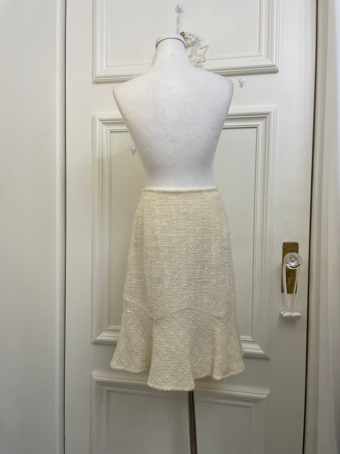 cream silver matt banding long skirt 상품이미지3