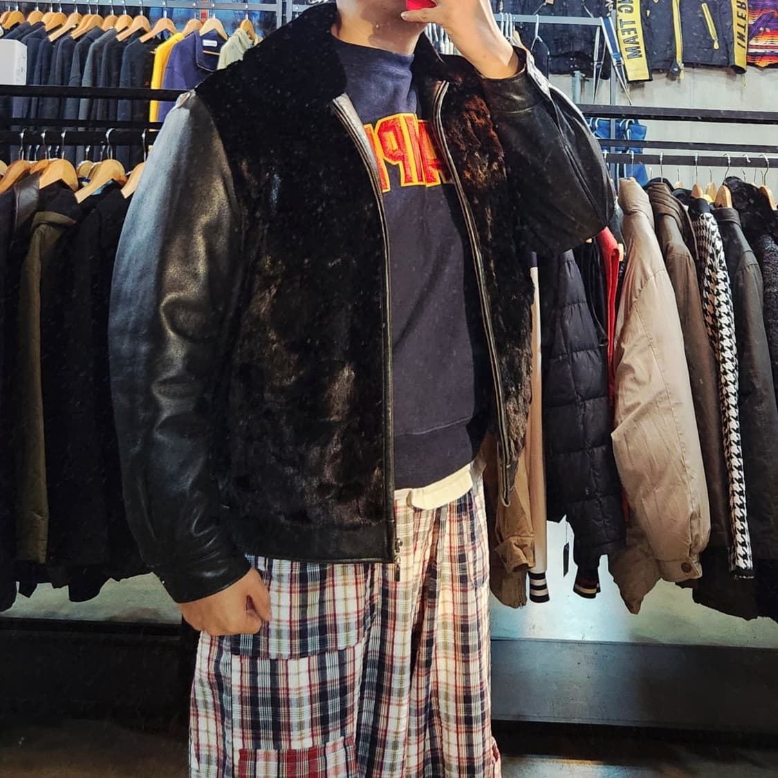 이태리 로베르토 램스킨 밍크 그리즐리 자켓 XL 상품이미지1