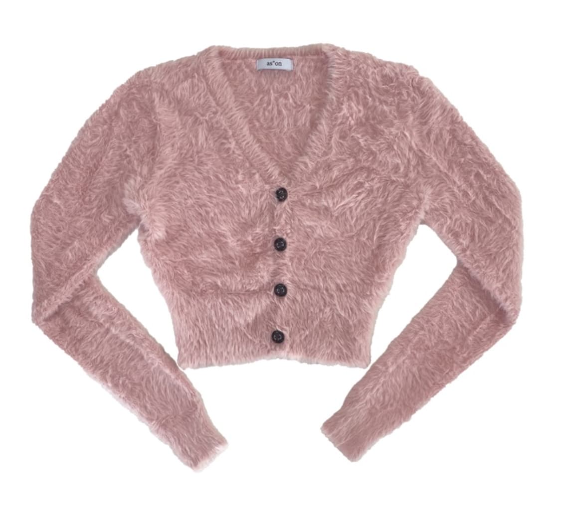 ASON 애즈온 마카롱 가디건 핑크 (에스파 윈터 착용) 상품이미지2