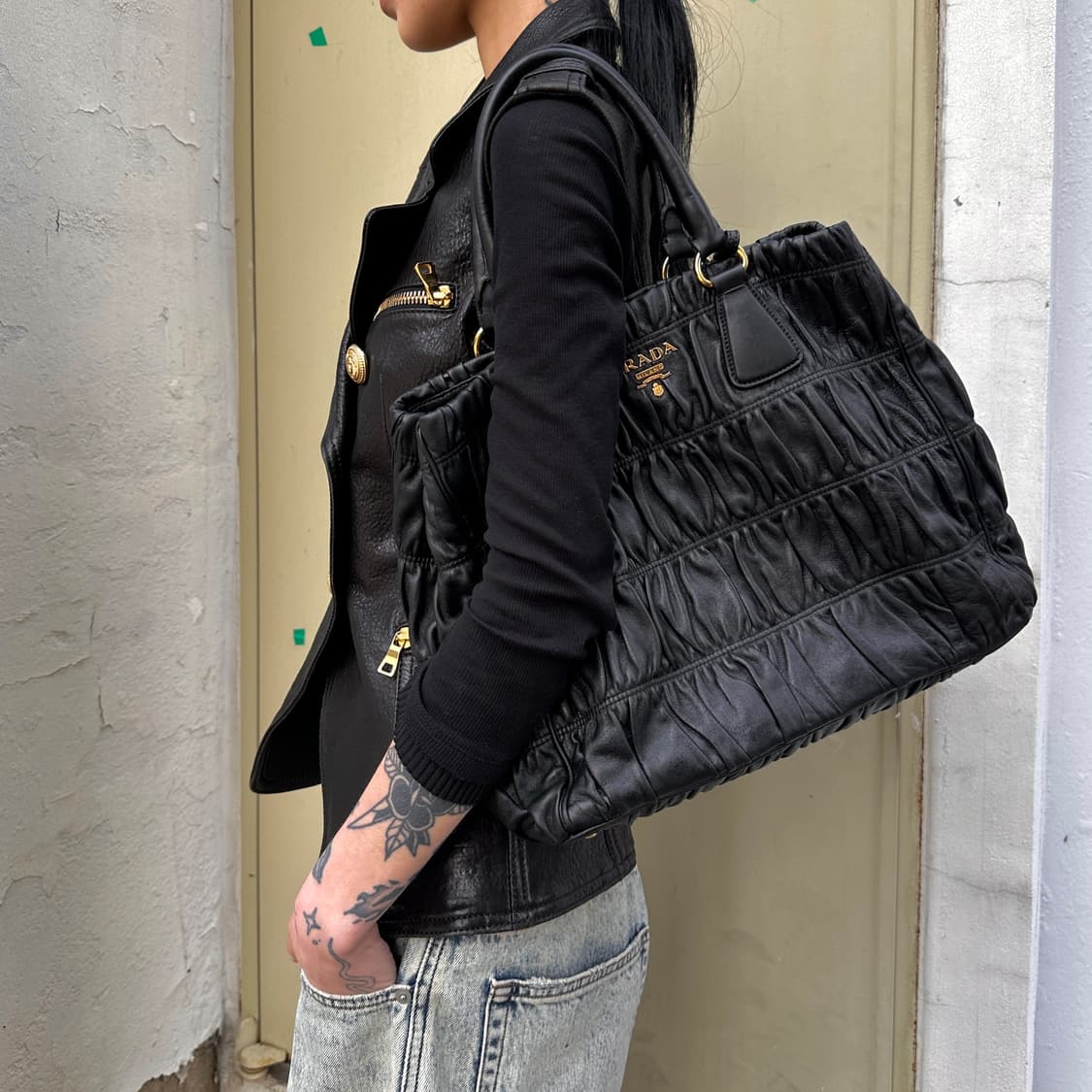 2013 레어 빈티지 프라다 나파 고프레 가방 상품이미지8