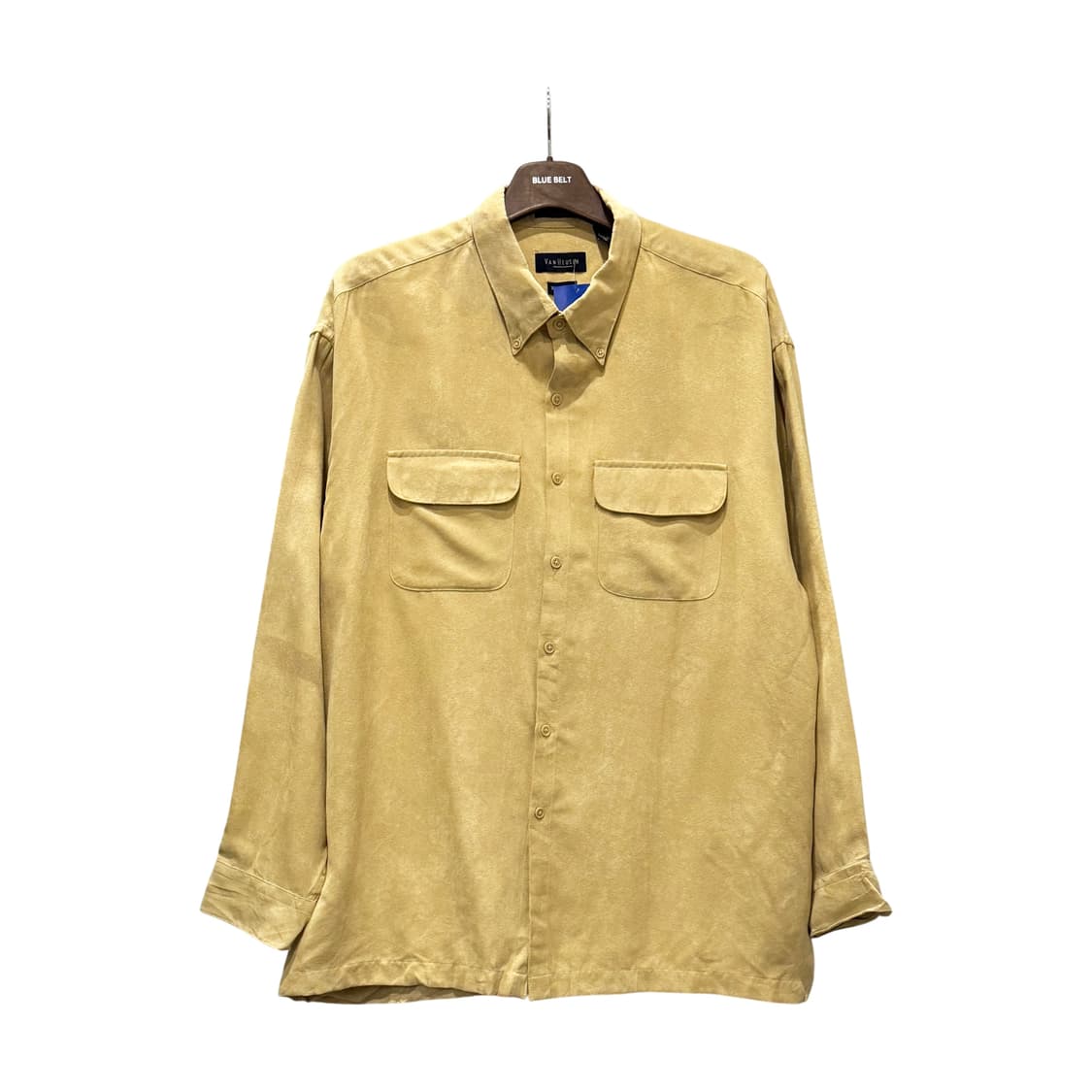 VAN HEUSAEN 반 휴센 웰메이드 스웨이드셔츠 투포켓 디테일 엘로우 상품이미지1