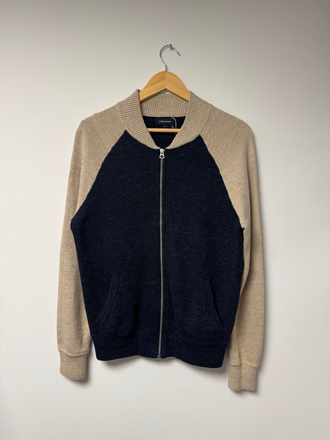 J. CREW 제이크루 배색 울 집업 빈티지 니트 상품이미지1