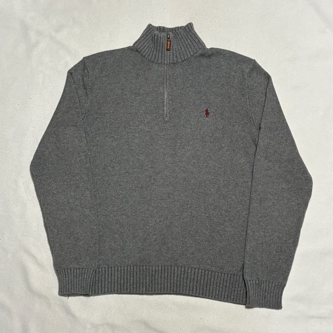 M 폴로랄프로렌 코튼 그레이 반집업 니트 상품이미지2