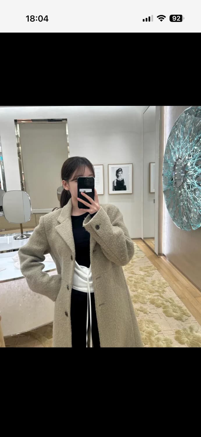 드로우핏 우먼 알파카 테일러드 싱글 코트 베이지 상품이미지4