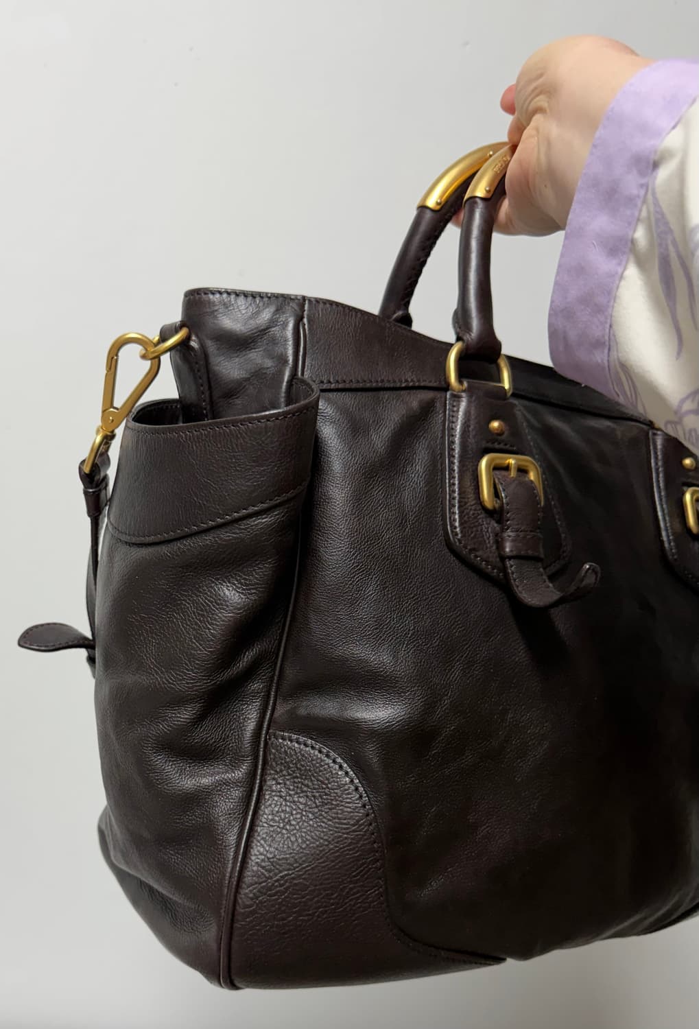 [정품] 프라다 비텔로 샤인 네로 토트백  상품이미지4