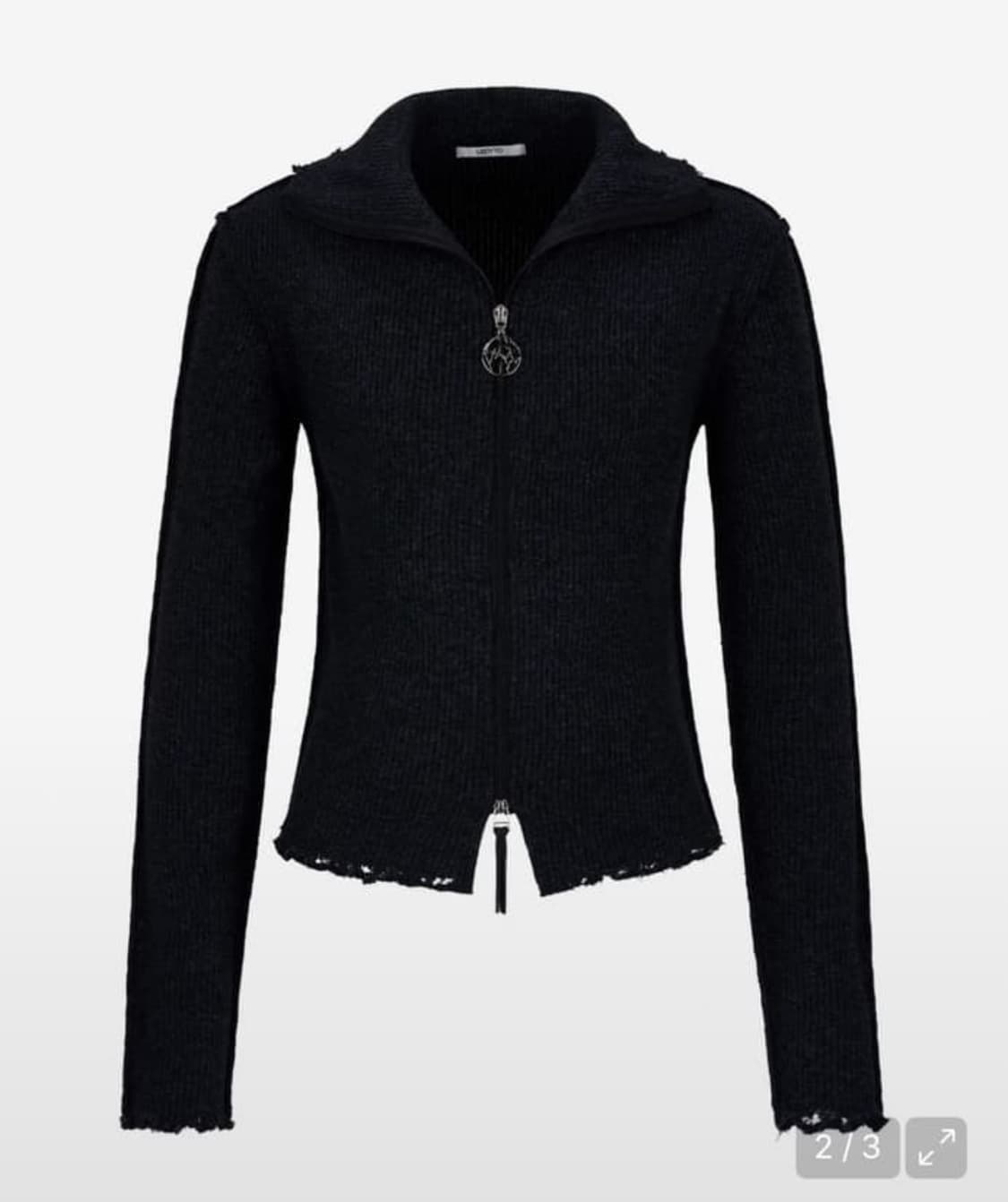 레씨토 디트로이드 립 니트 집업 (차콜) 상품이미지1