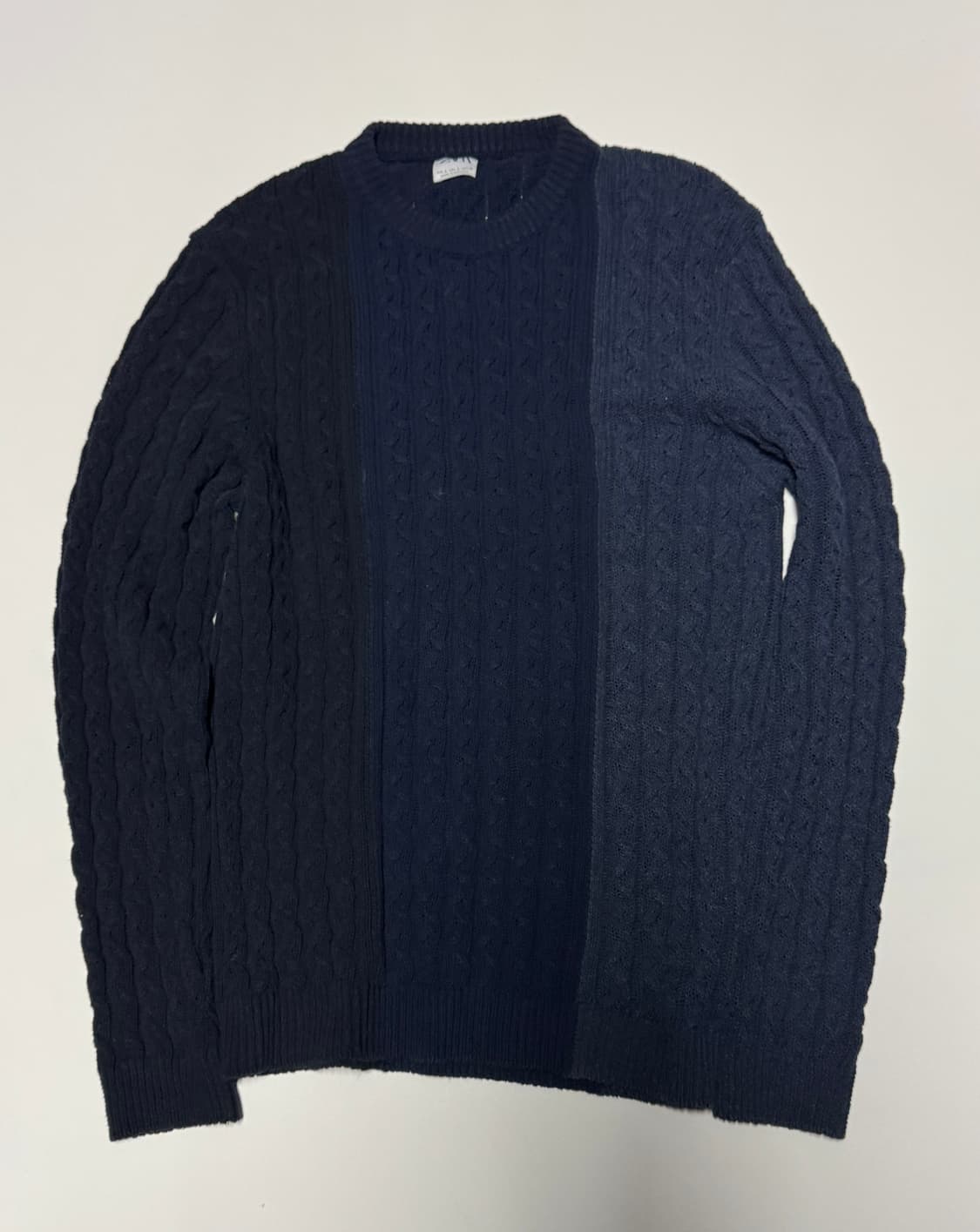 자라 ZARA 컬러블록 코튼 케이블 니트 M ~ L 네이비 상품이미지1